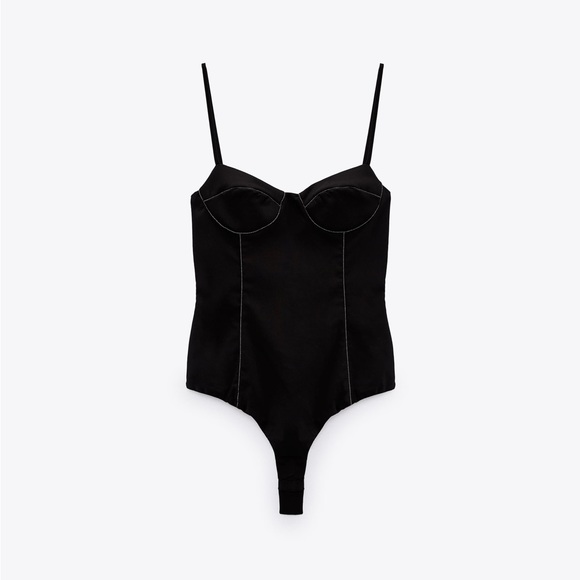 NWT! ZARA corsetry-inspired bodysuit S - Picture 1 of 8